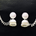 Keshari Bahubali Earrings Jhumka Set with Chain Linked